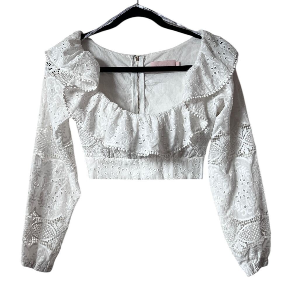 Sofia The Label Amore Lace Crop Top Size 6 - Picture 2 of 10